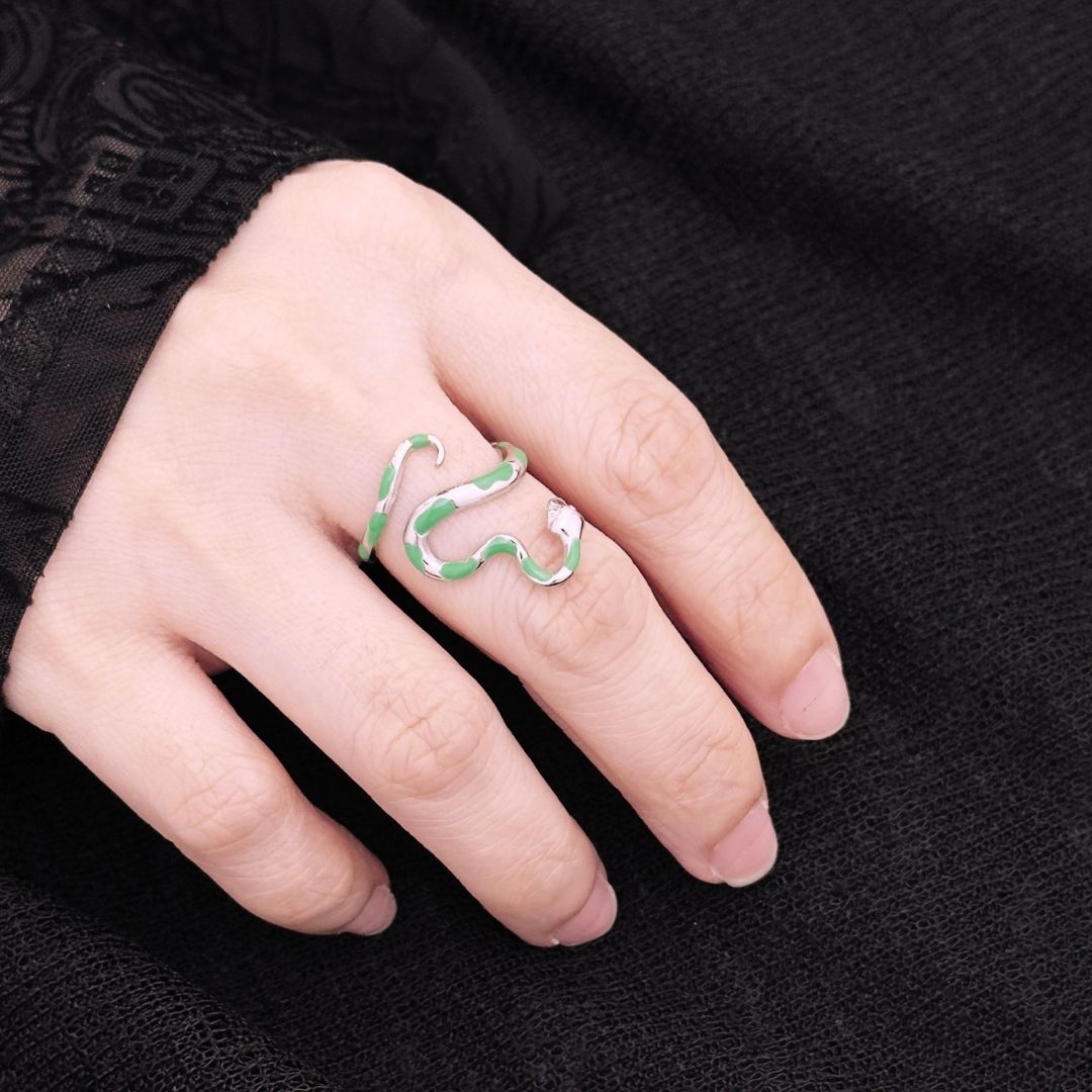 Donal Snake Ring - Silver Green - BLFX