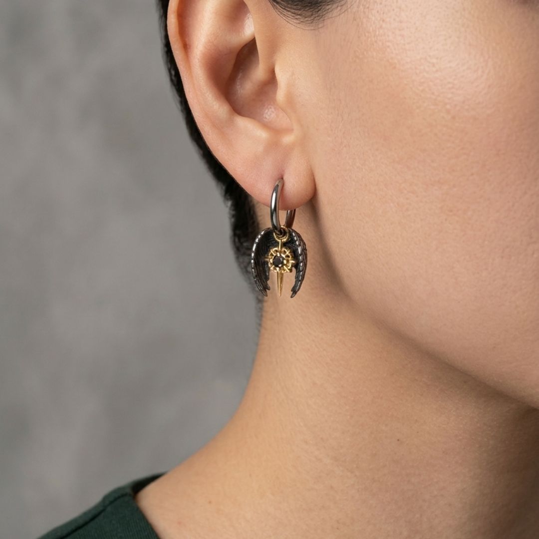 Donatella Wing Star Hoop Earring - Single - BLFX