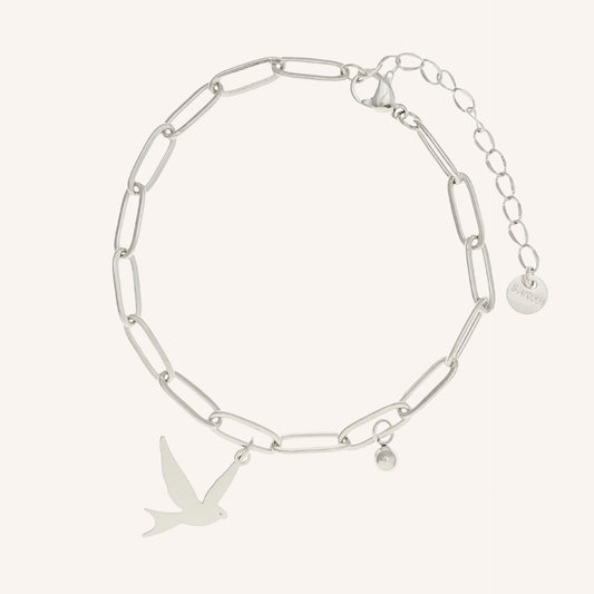 Dove Drop Chain Bracelet - Silver