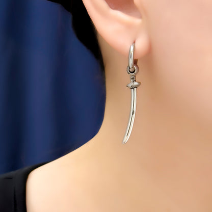 Dwayne Samurai Sword Hoop Earring - Single