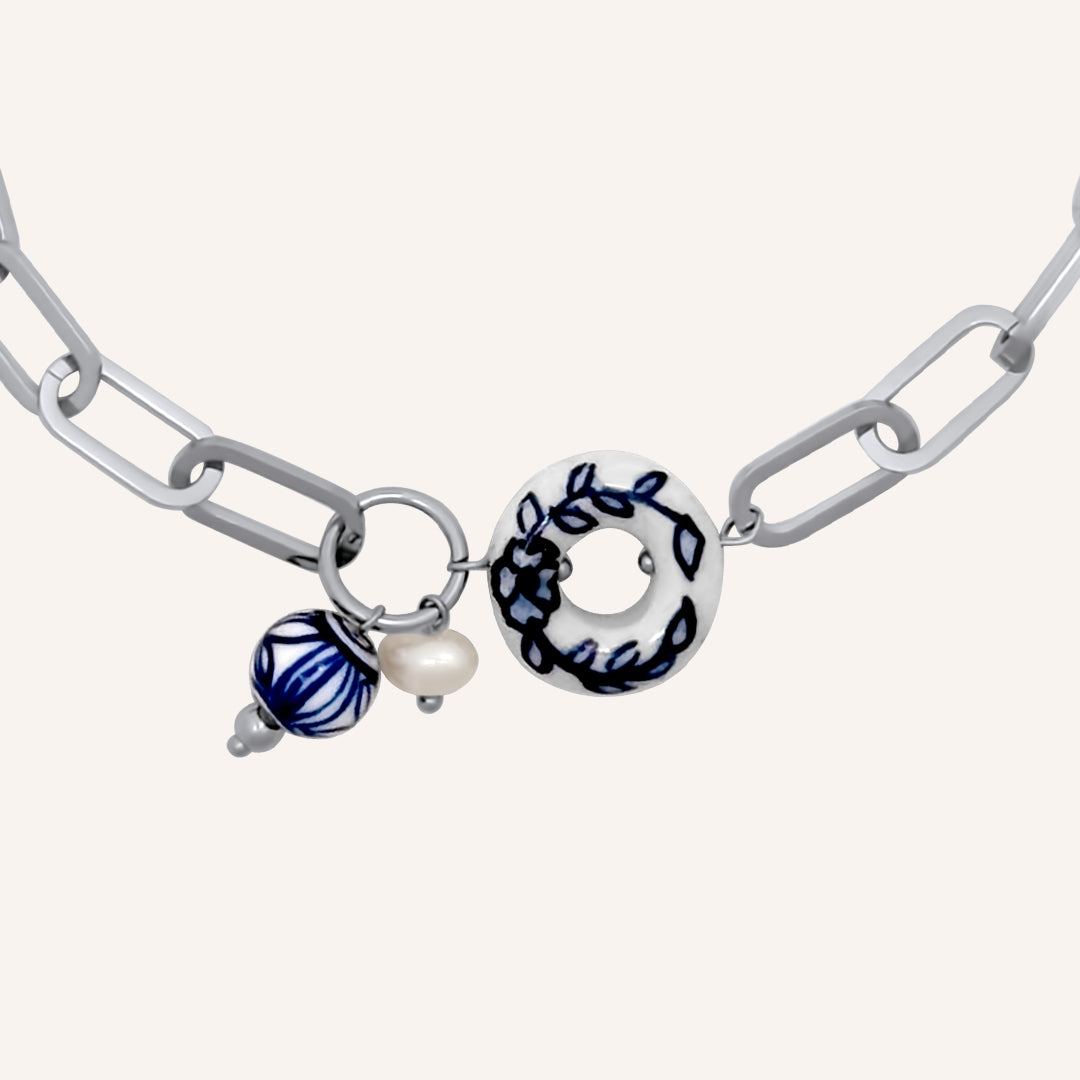 Eartha Coin Porcelain Pearl Bracelet
