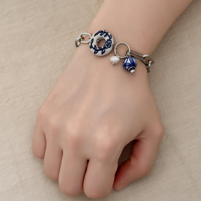 Eartha Coin Porcelain Pearl Bracelet