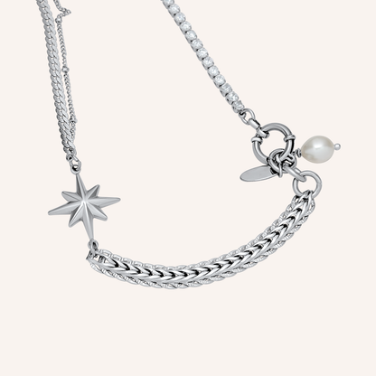 Eastlyn Hybrid Chain Star and Rhinestone Necklace