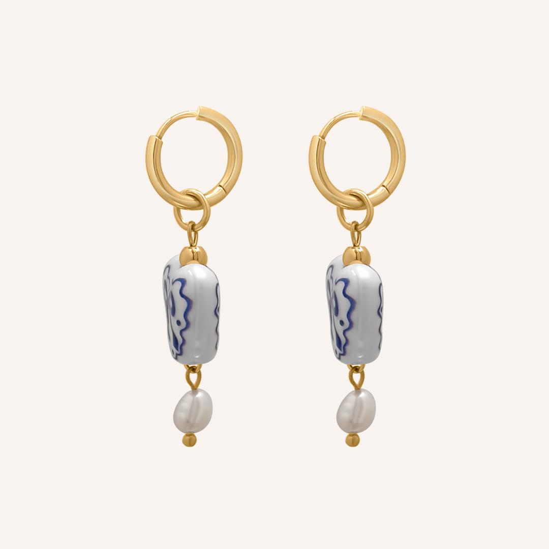 Ebel Porcelain Love Bow Hoop Earring - Gold