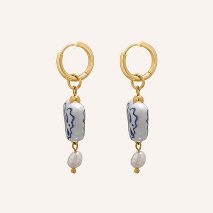 Ebel Porcelain Love Bow Hoop Earring - Gold