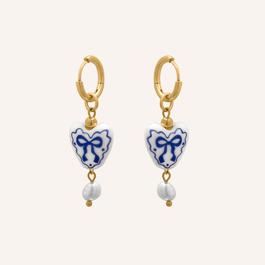 Ebel Porcelain Love Bow Hoop Earring - Gold