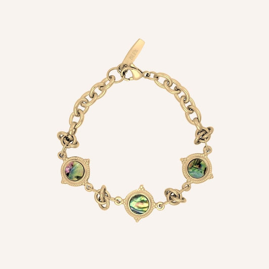 Edessa Abalone Shell Knot Bracelet (Gold)
