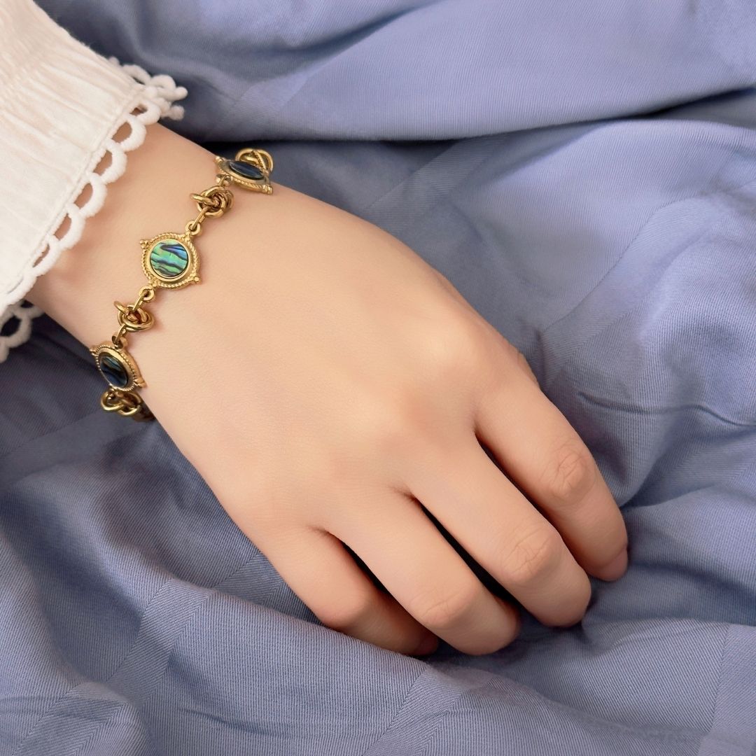 Edessa Abalone Shell Knot Bracelet (Gold) - BLFX
