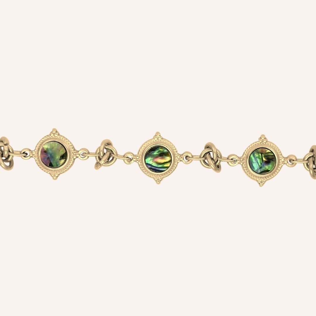 Edessa Abalone Shell Knot Bracelet (Gold) - BLFX