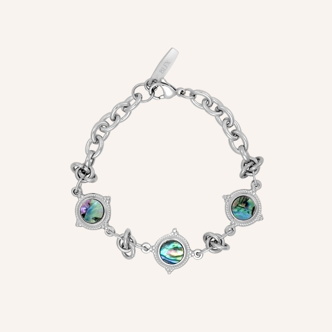 Edessa Abalone Shell Knot Bracelet (Silver) - BLFX