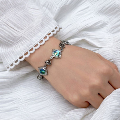 Edessa Abalone Shell Knot Bracelet (Silver) - BLFX