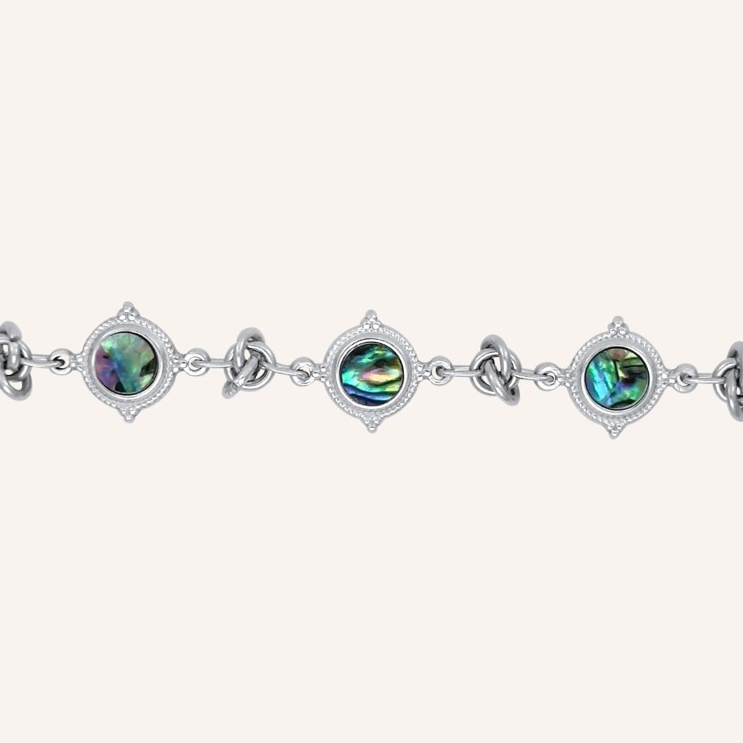 Edessa Abalone Shell Knot Bracelet (Silver) - BLFX