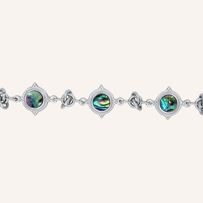 Edessa Abalone Shell Knot Bracelet (Silver) - BLFX