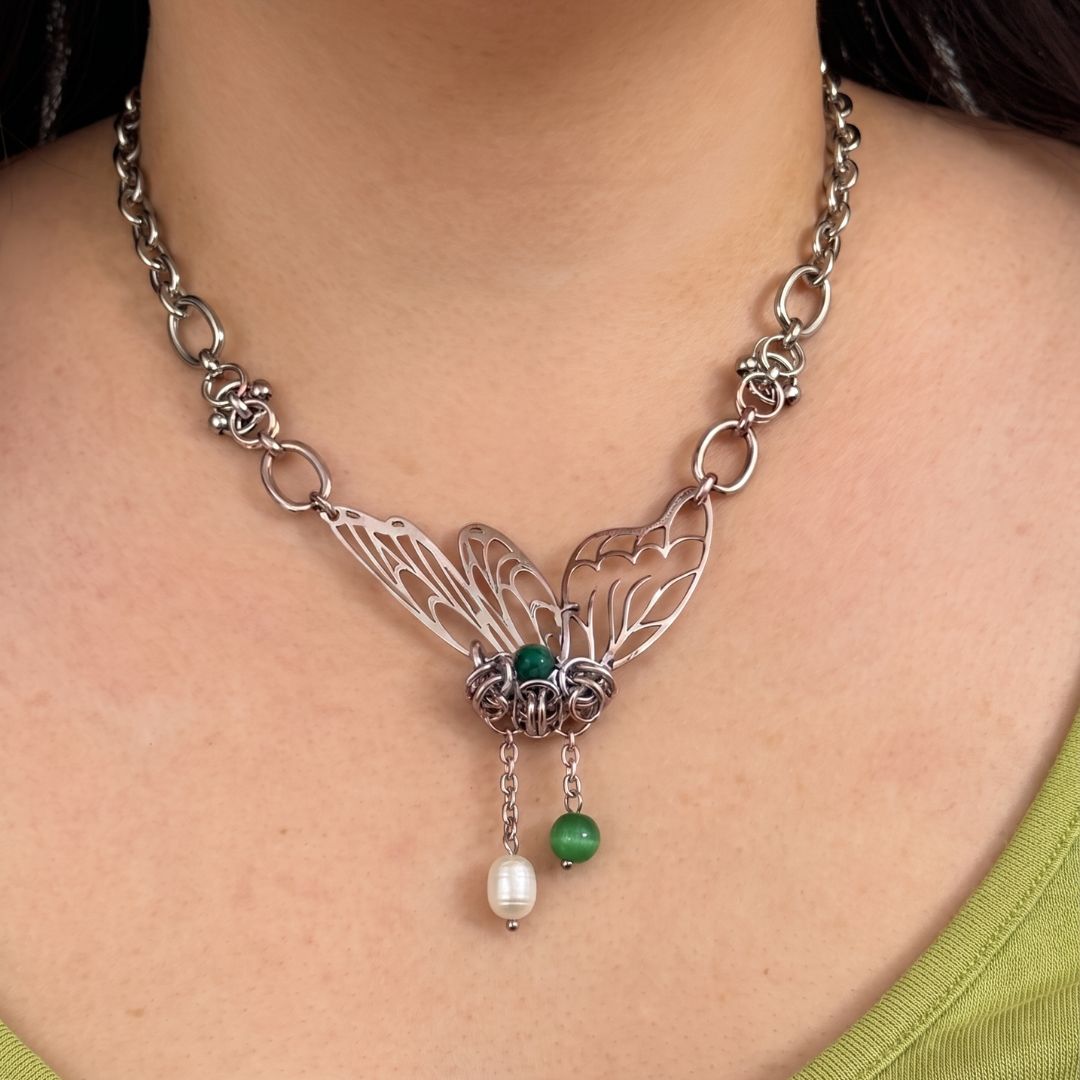 Edrya Butterfly Chainmail Necklace