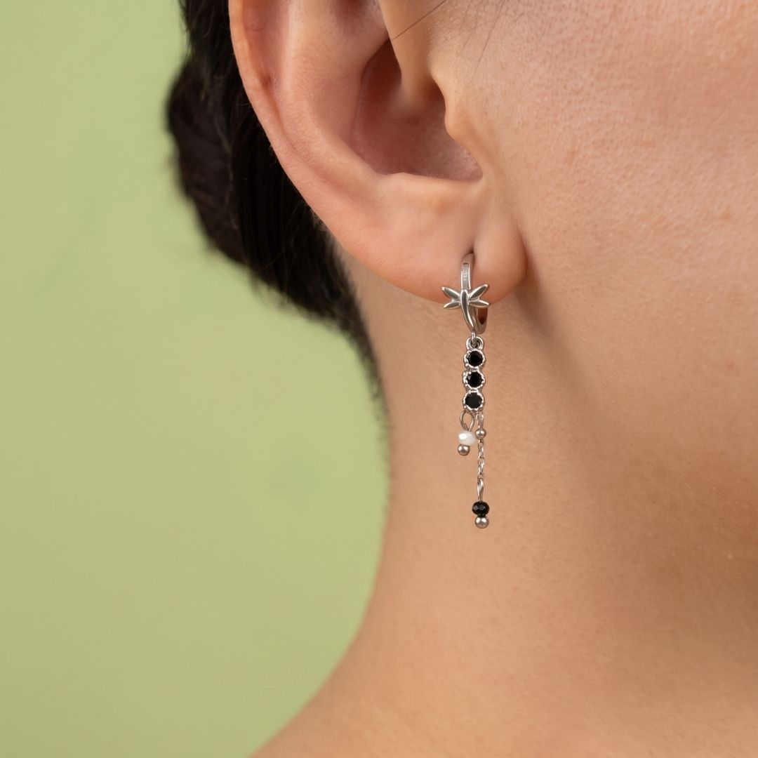 Effigy Dragonfly Hoop Earring (Silver)