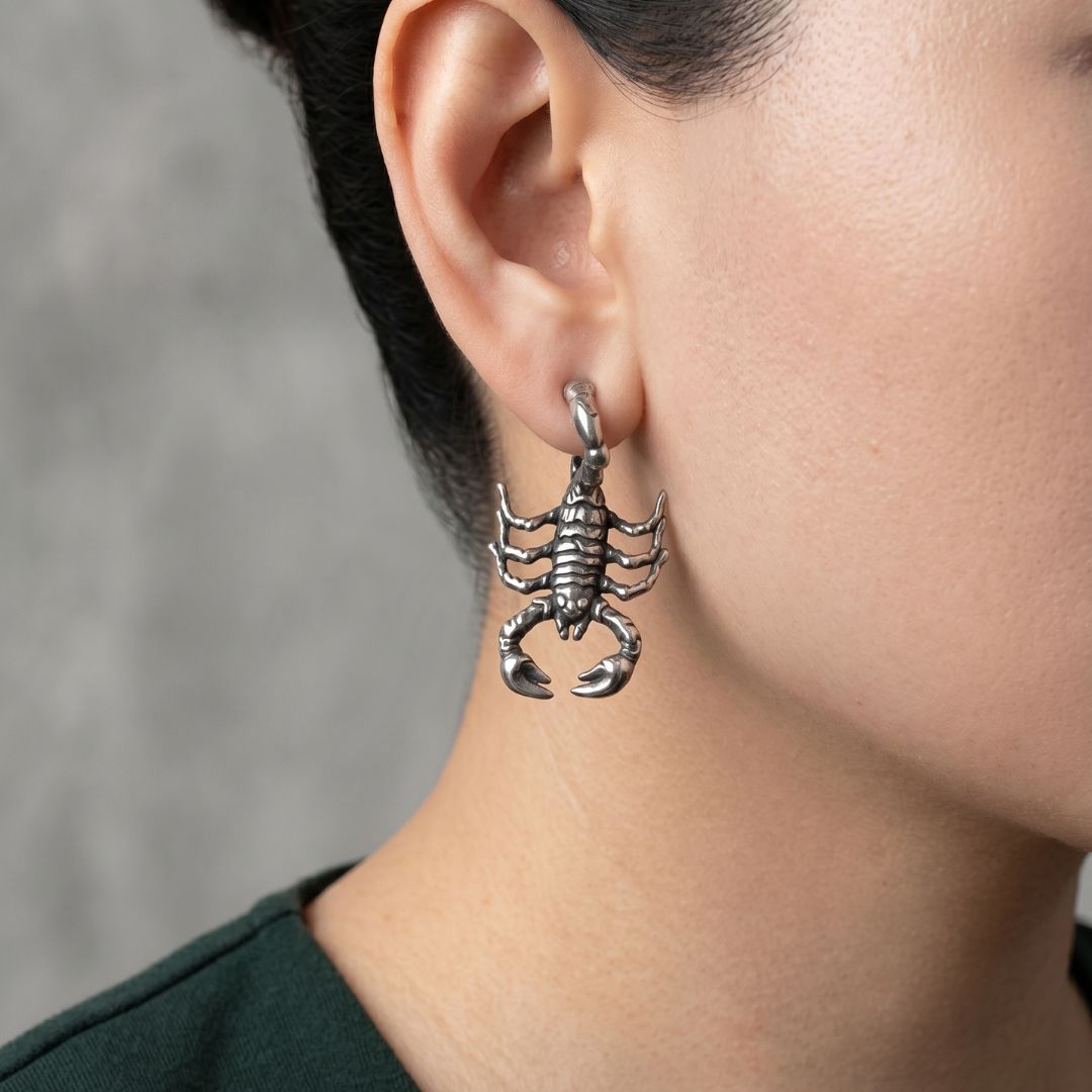 Eisa Scorpion Front and Back Earring - Single - BLFX