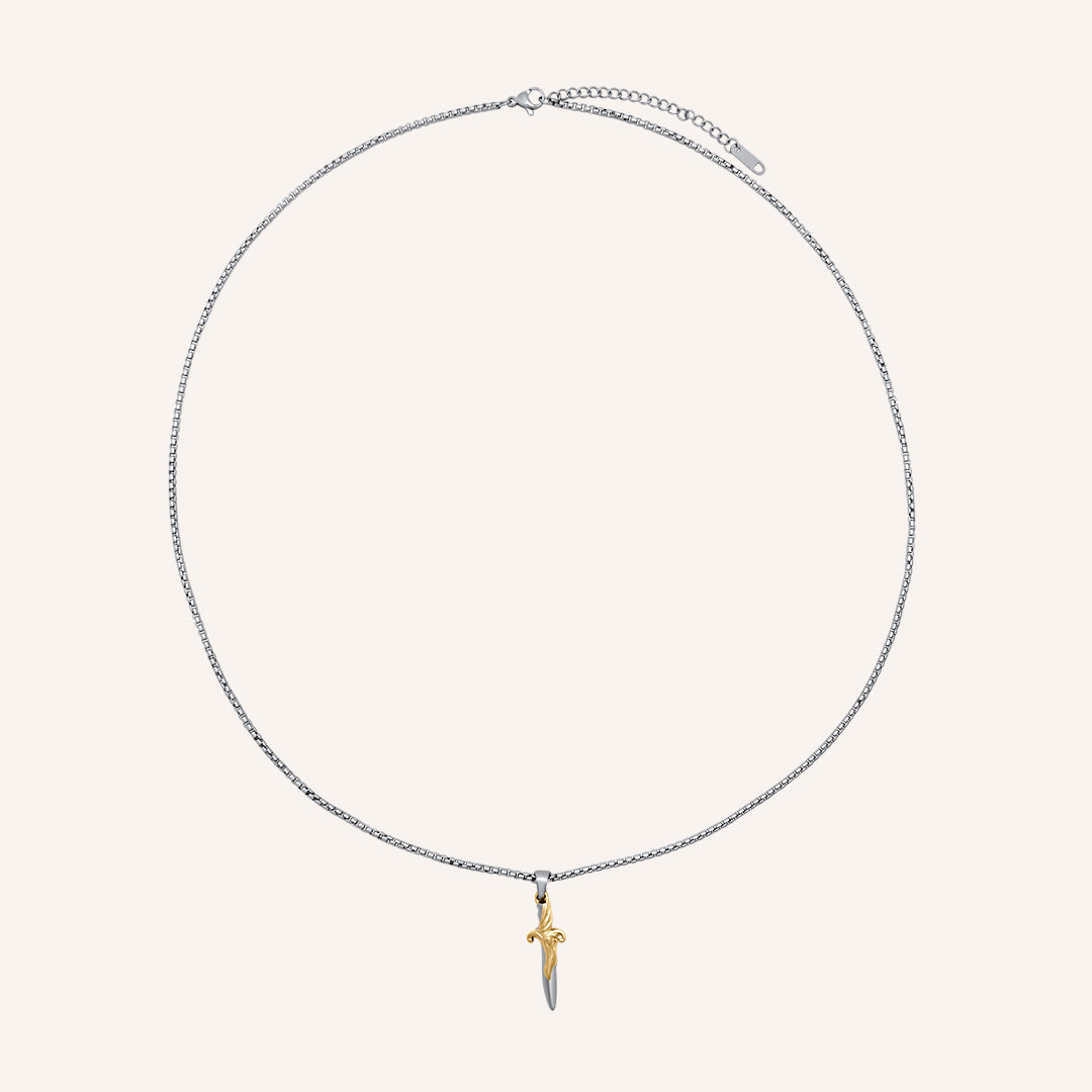 Elara Duo Tone Sword Necklace