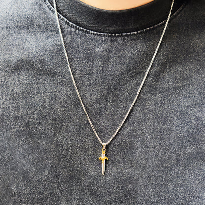 Elara Duo Tone Sword Necklace