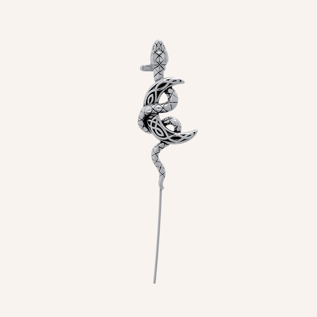 Elenya Snake Moon Ear Pin