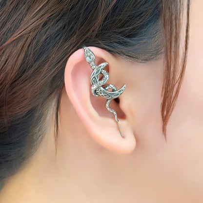 Elenya Snake Moon Ear Pin