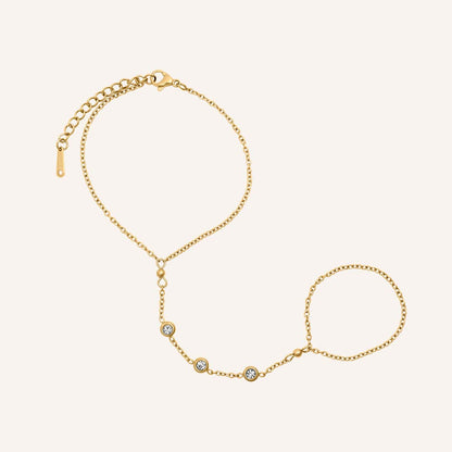 Eleron Rhinestone Hand Chain Bracelet