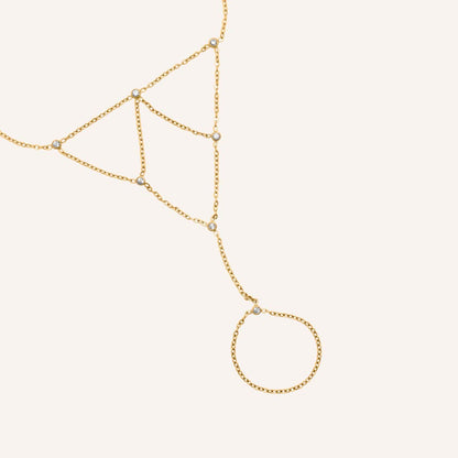 Elian Web Rhinestone Hand Chain Bracelet