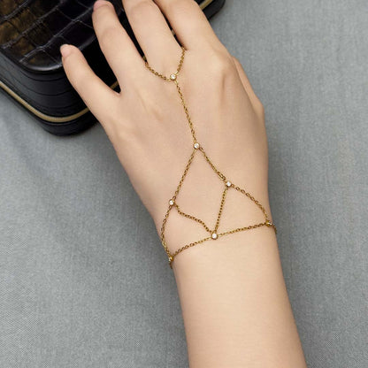 Elian Web Rhinestone Hand Chain Bracelet
