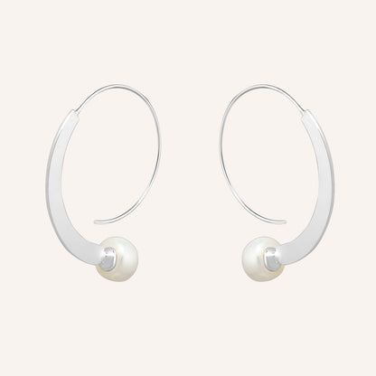 Eliza Pearl Hoop Earrings