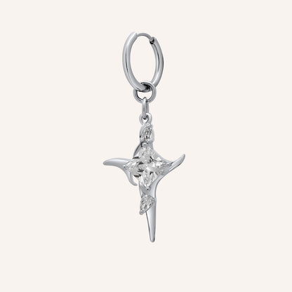 Elvan Rhinestone Star Hoop Earring - Single