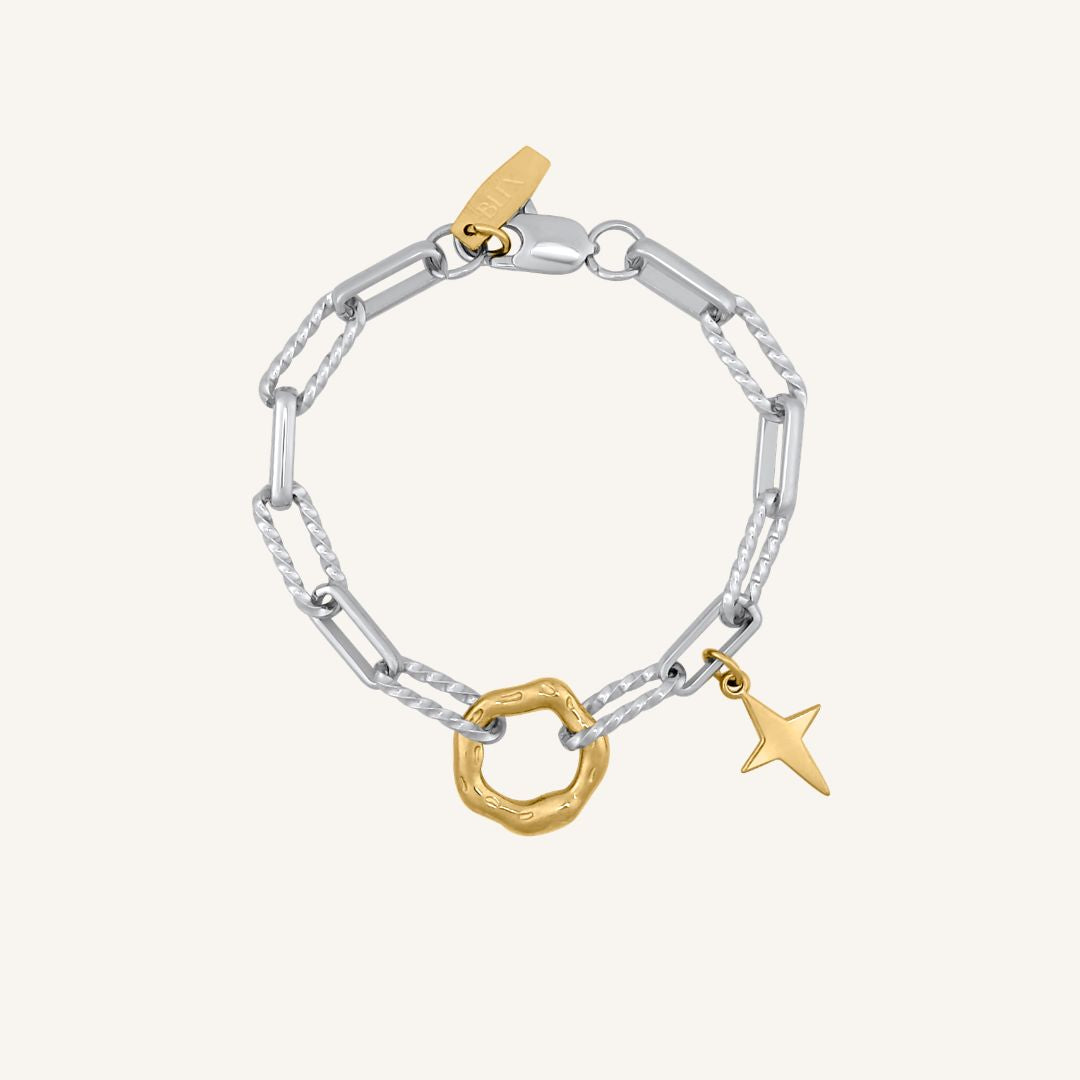 Elvia Rope Chain Star Bracelet - Gold