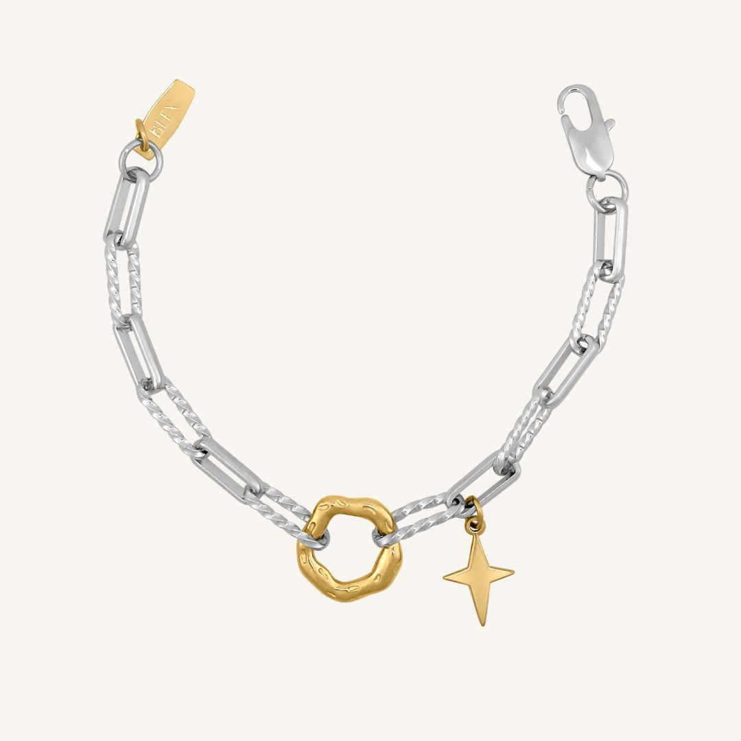 Elvia Rope Chain Star Bracelet - Gold