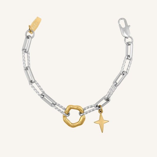 Elvia Rope Chain Star Bracelet - Gold