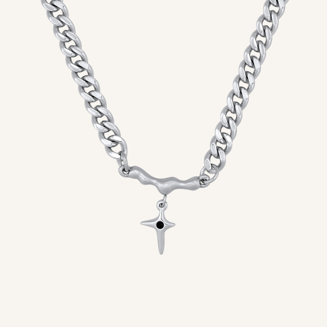 Elvor Black Star Lava Bar Necklace