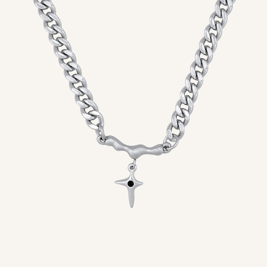 Elvor Black Star Lava Bar Necklace