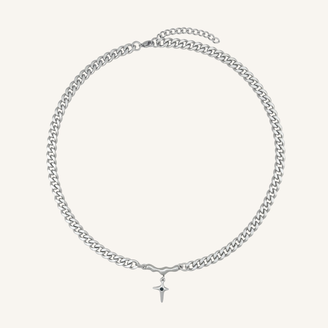 Elvor Black Star Lava Bar Necklace