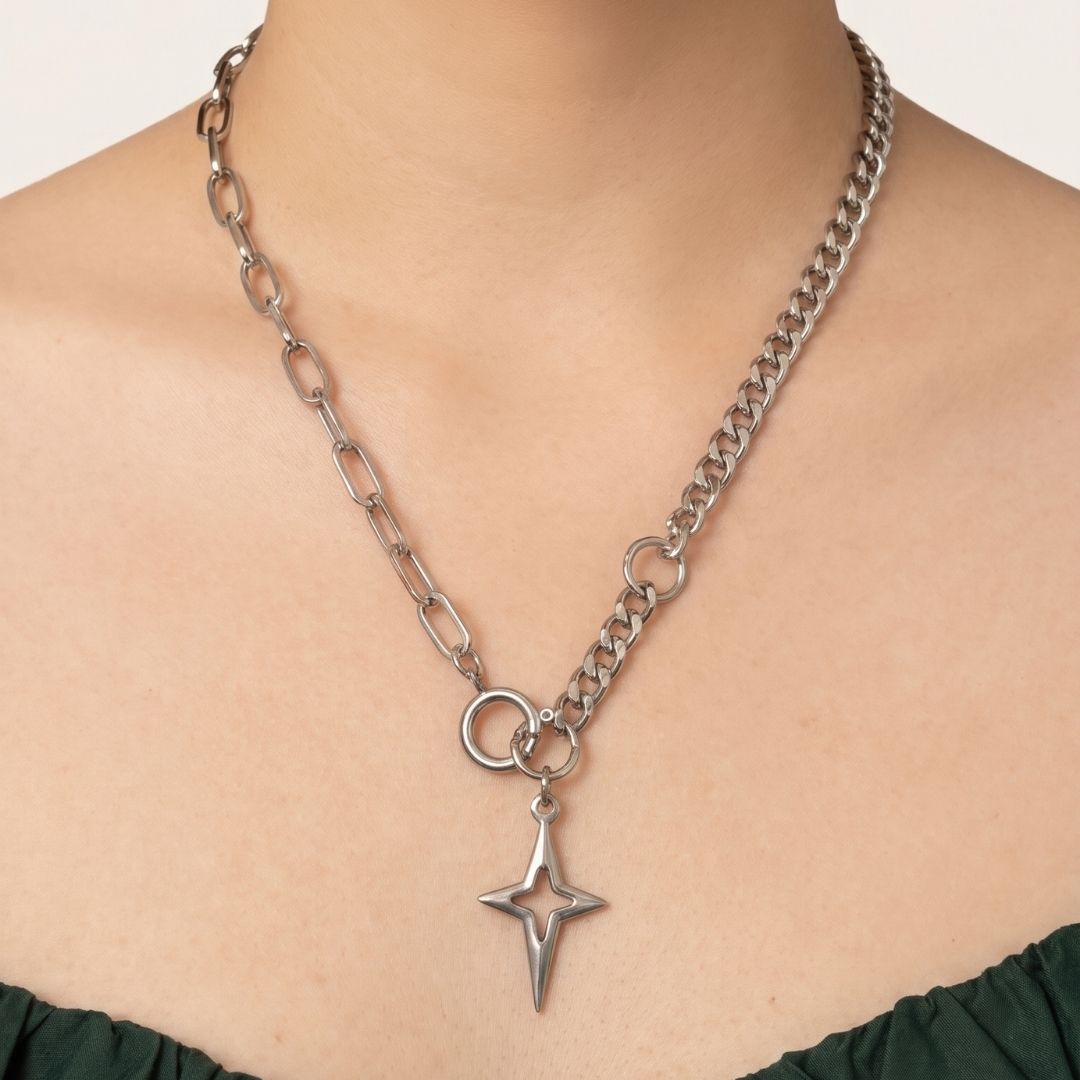 Emory Star Hybrid Chain Y Necklace - BLFX