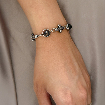 Enigma Hybrid Brown Tiger Eye and Moon Stone Bracelet