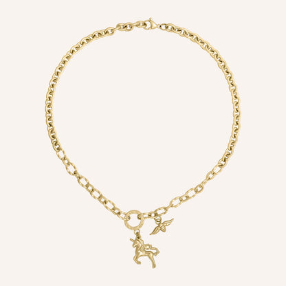 Eureka Unicorn Chain Necklace (Gold)