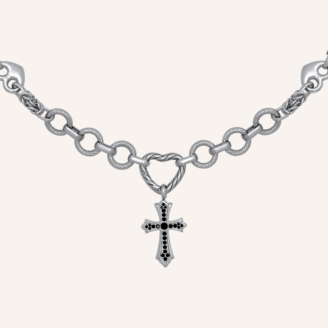 Eylin Love Chainmail Cross Necklace - BLFX