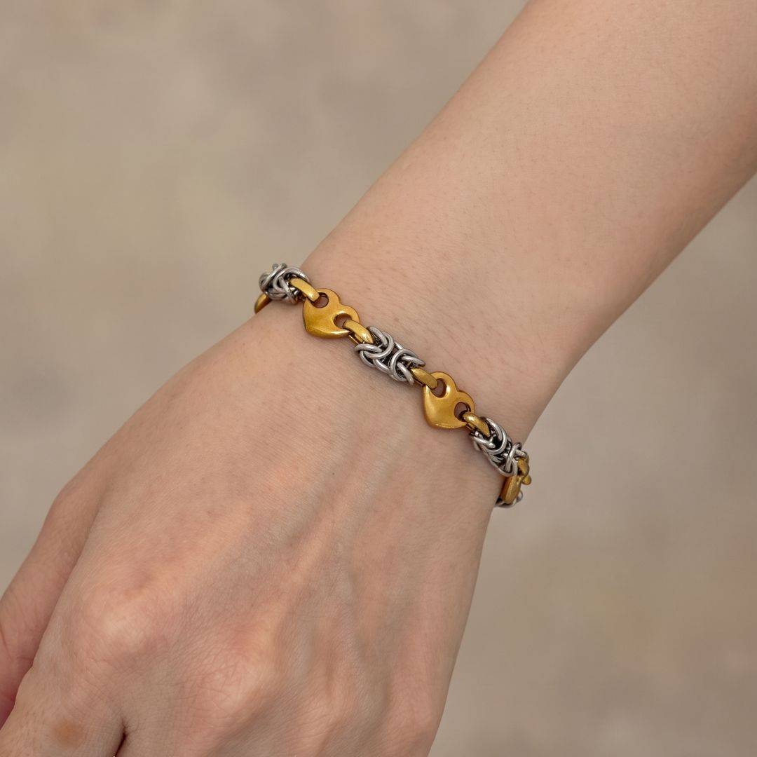 Fara Love Chainmail Bracelet (Duo Tone)