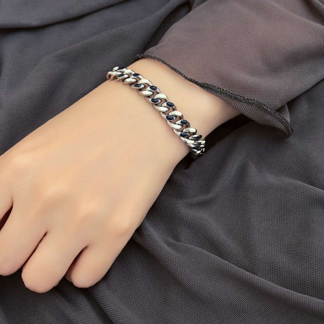 Farren Blue White Cuban Bracelet - BLFX