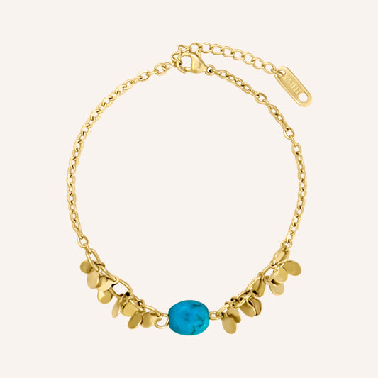 Fern & Stone Bracelet - Turquoise