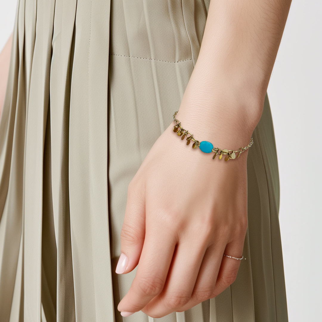 Fern & Stone Bracelet - Turquoise