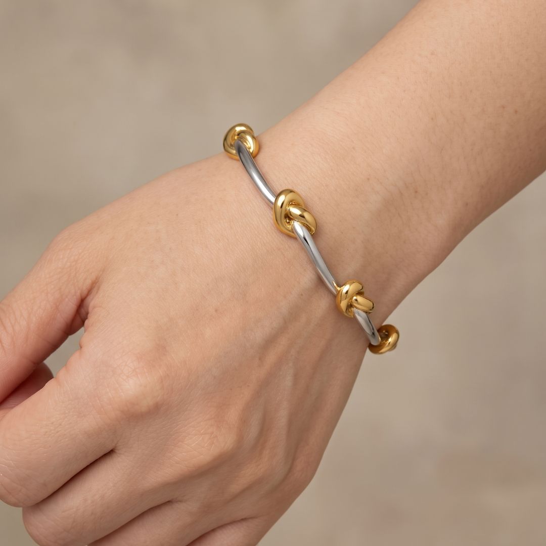 Fionn Knot Cuff Bracelet - Duo Tone