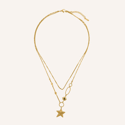 Flavia Star Layered Necklace - Gold