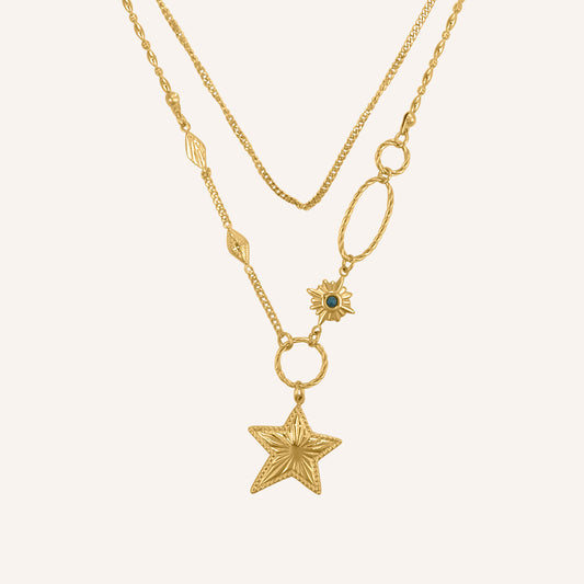 Flavia Star Layered Necklace - Gold