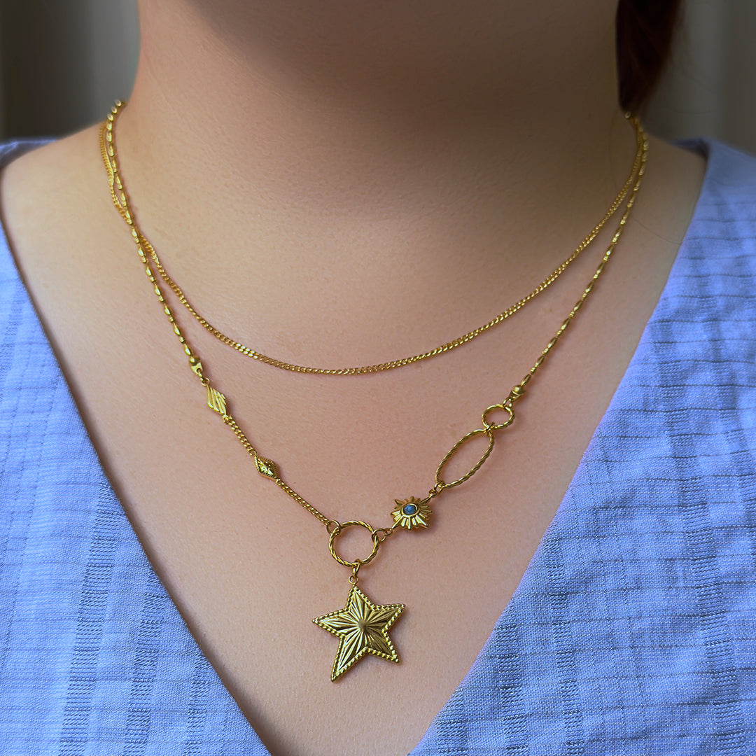 Flavia Star Layered Necklace - Gold