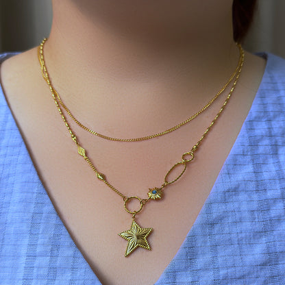 Flavia Star Layered Necklace - Gold