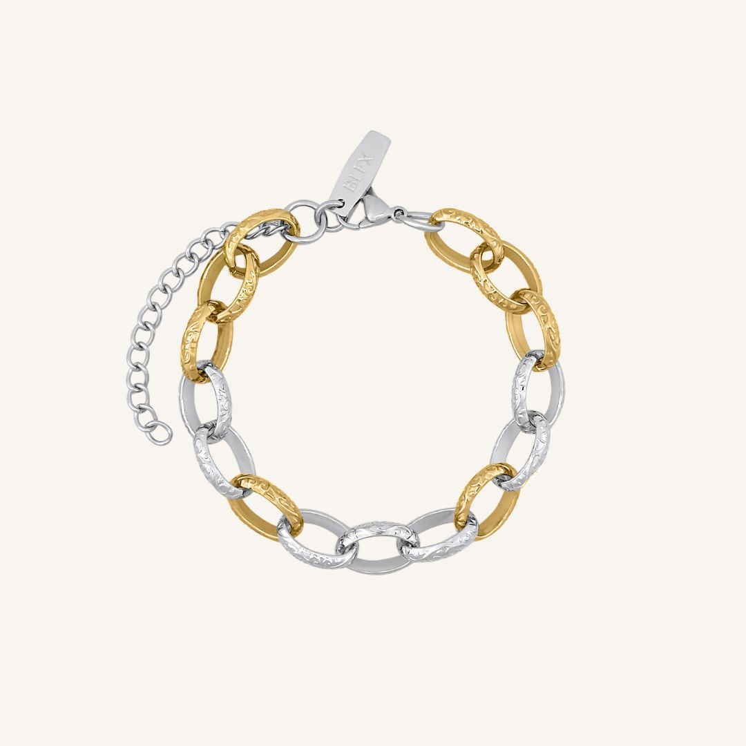 Flece Wave Chain Bracelet (Duo Tone)