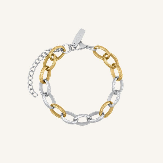 Flece Wave Chain Bracelet (Duo Tone)